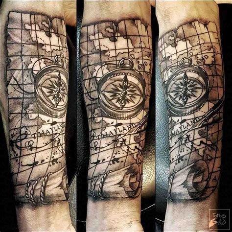 map tattoo design|old world map tattoo.